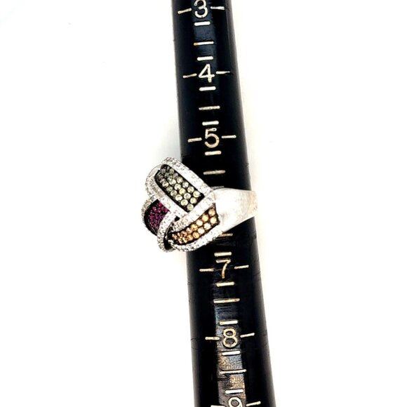 Showstopper 925 Silver Multicolor Stones Ring - Picture 11 of 11